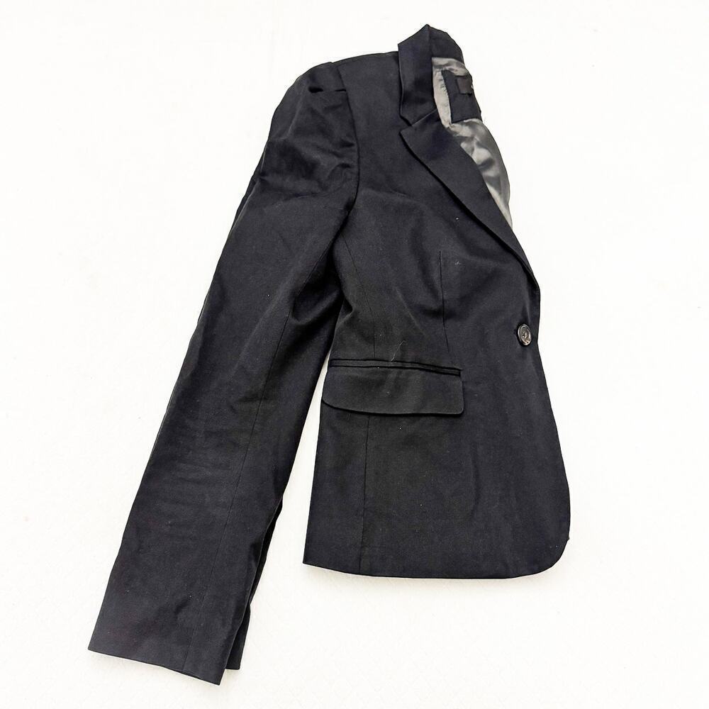 J. Crew Classic Black One-Button Blazer Cotton Blend Fully Lined Size 4